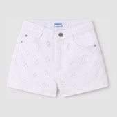 Mayoral Older Girls White Denim Shorts